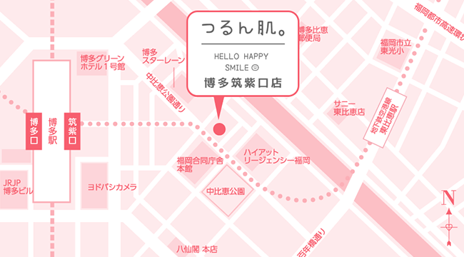 博多筑紫口店イラストマップ